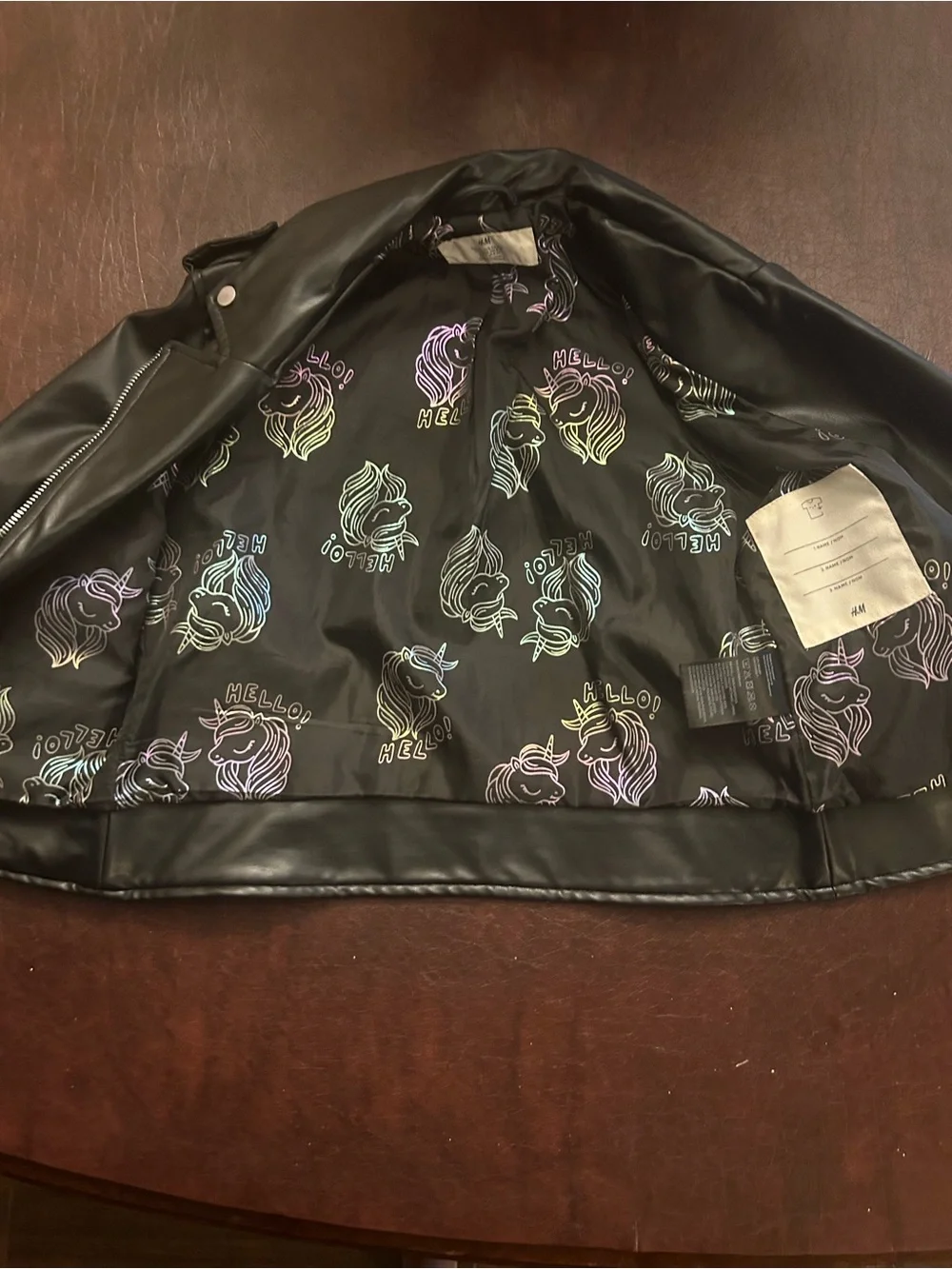 H&M Women's Black Faux-Leather Biker Jacket